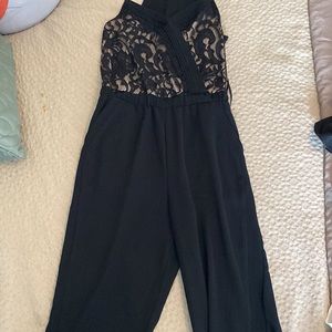 Black Jumpsuit with Lace Detail Size Small